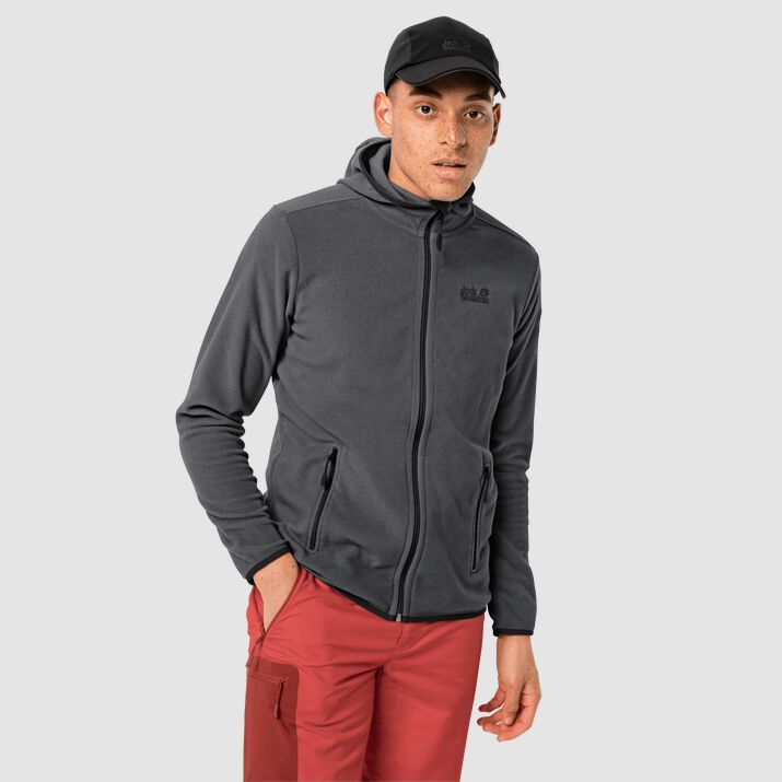 Jack Wolfskin Mens Arco Fleece Jacket Black Stripes 937128UEW